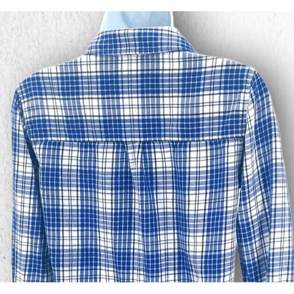 Madewell Market Popover In  Bluestem Plaid 1/2 Button Oversize Shirt XS S A2004 - Picture 6 of 9